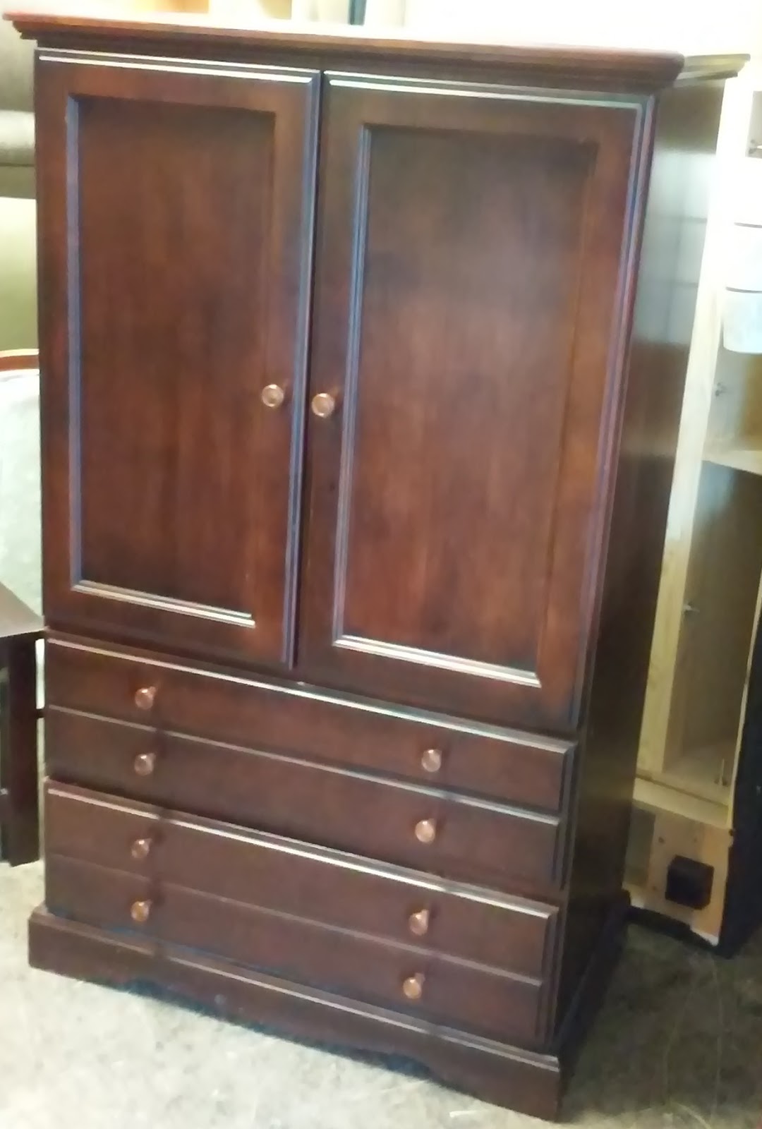 UHURU FURNITURE & COLLECTIBLES SOLD Legacy Dark Cherry 3' Wide Armoire