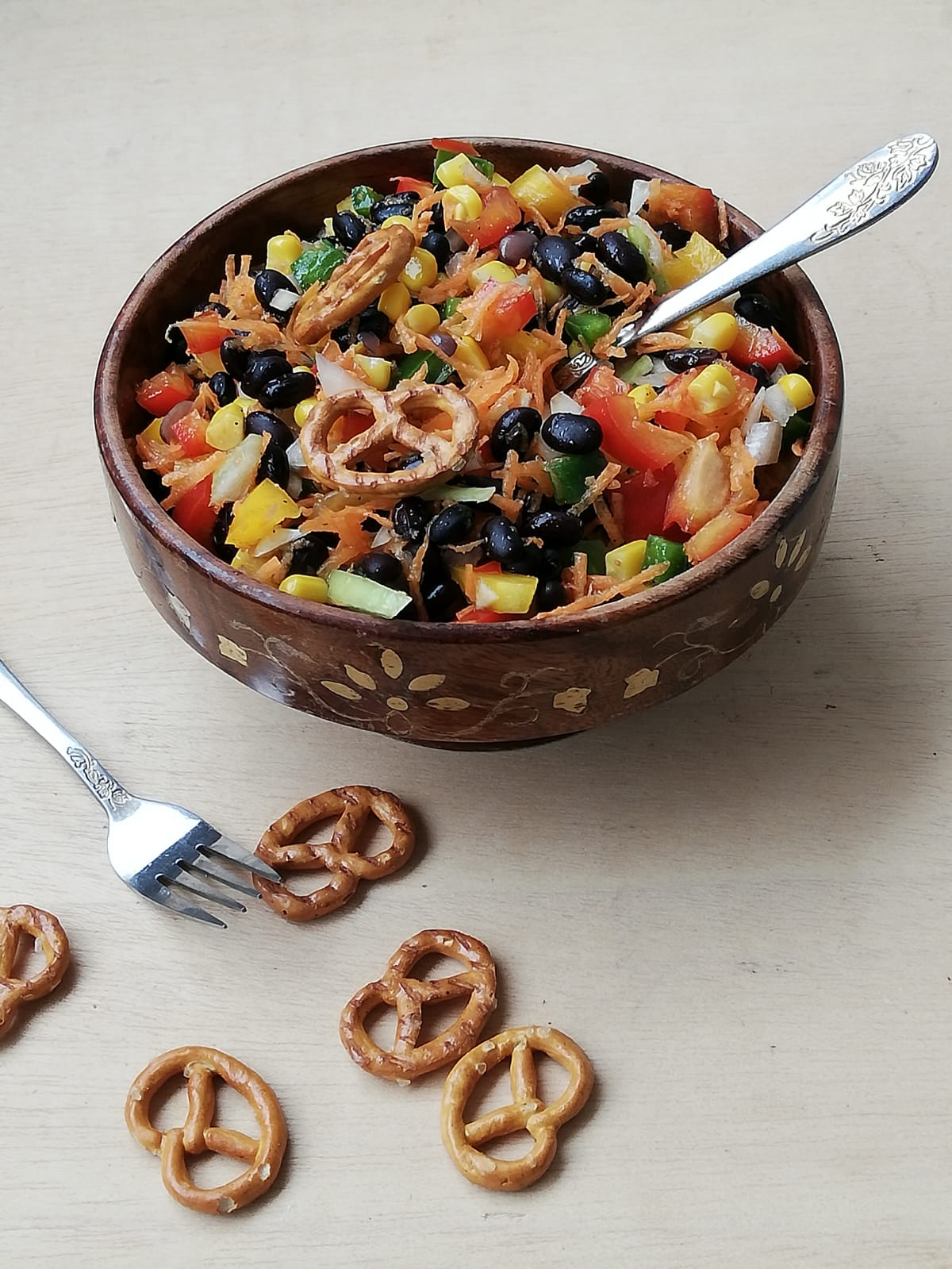 Priya's Versatile Recipes Vegan Black Beans & Mixed Vegetables Salad