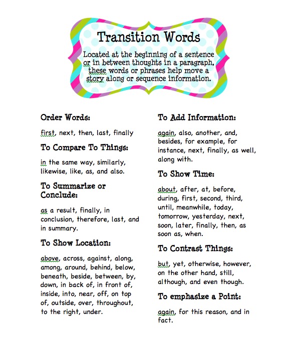 Transitions essays