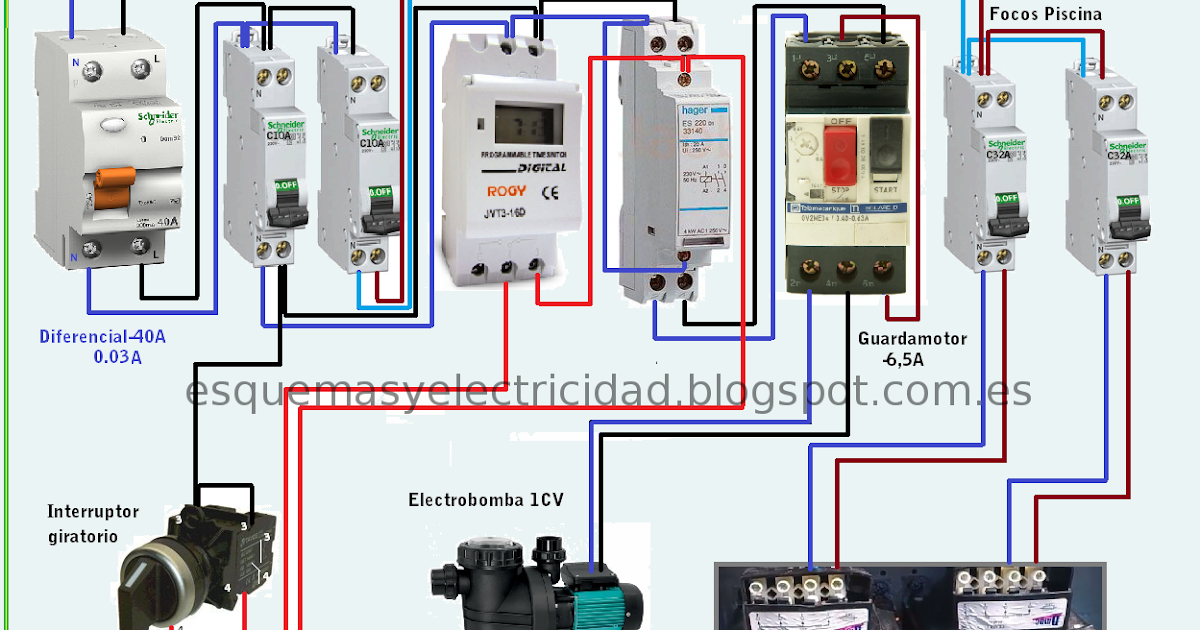Esquemas eléctricos: Montaje electrico para piscina