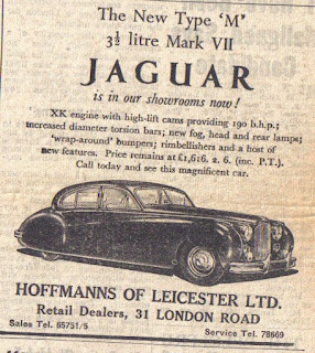 Hoffmans of Leicester Jaguar advert 1955