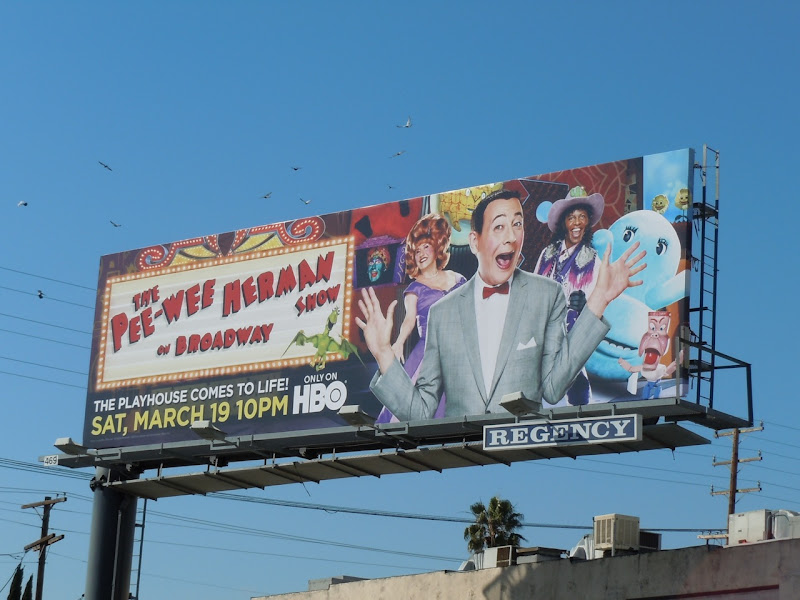 The Pee-wee Herman Show on Broadway HBO billboard Pee-wee Herman Broadway Show HBO billboard