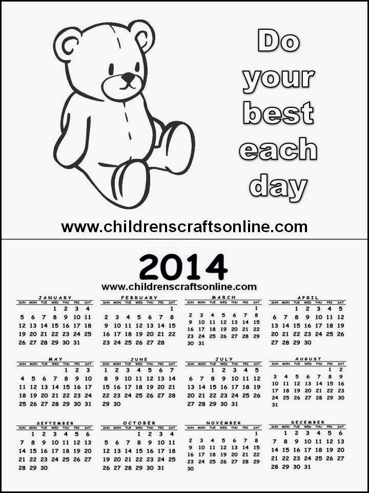 calendar coloring pages 2014 - photo #24