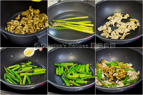 蘆筍炒核桃雞柳製作圖 Stir-fried Asparagus with Chicken and Walnuts 蘆筍炒核桃雞柳製作圖 Stir-fried Asparagus with Chicken and Walnuts