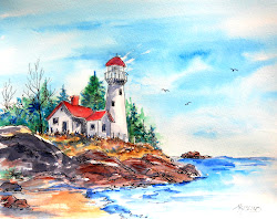 lighthouse watercolor ink kisling artist coastal water martha paintings seascape pintura