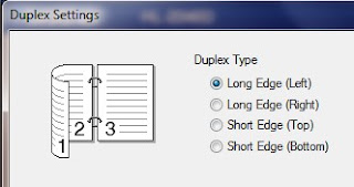 Set duplex type to Long Edge(Left)