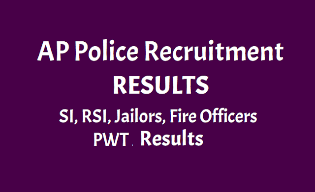 AP Police Results: SI, RSI, Jailors, Fire Officers PWT Results 2018 download AP Police Results: SI, RSI, Jailors, Fire Officers PWT Results