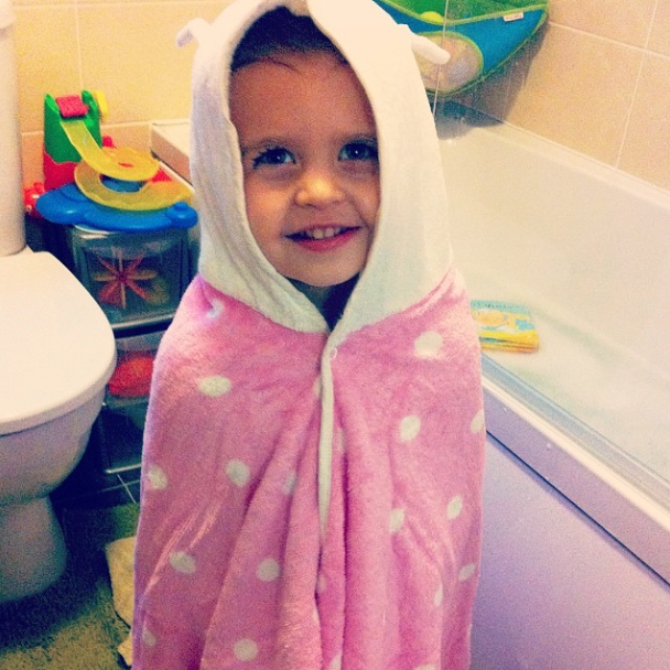 Beautiful girl in bath towel