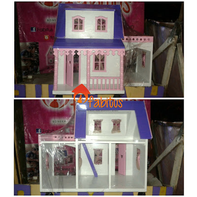 Rumah Boneka Barbie Arthur Garasi Putih Ungu