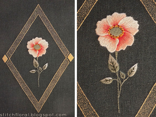 Jewel Series: Rhodochrosite hand embroidery pattern