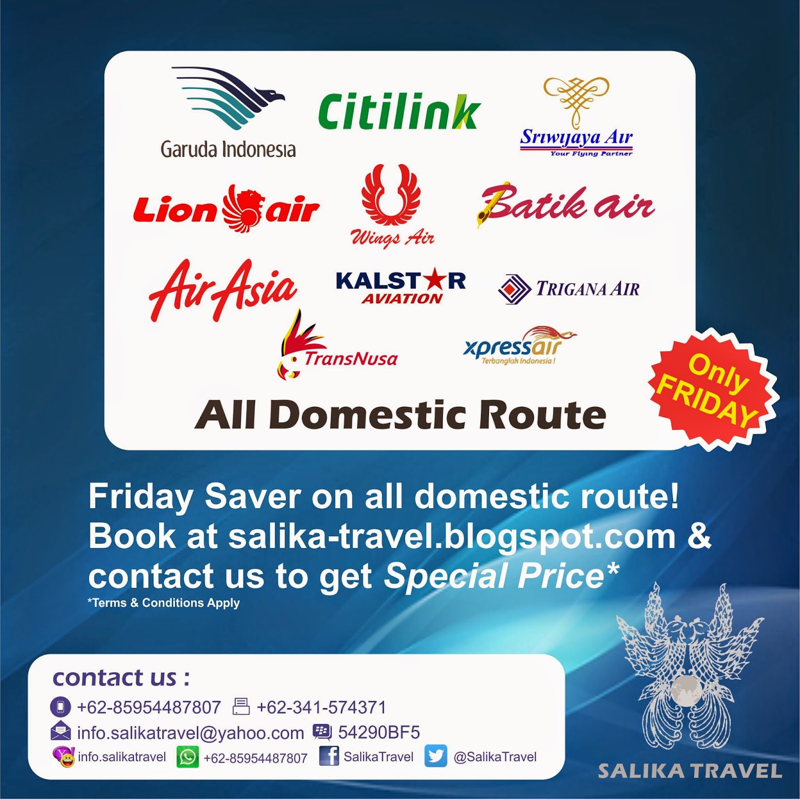 Friday Saver on All Domestic Flight - Salika Travel