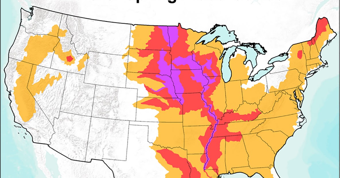 US Flood Forecast Map Spring 2019