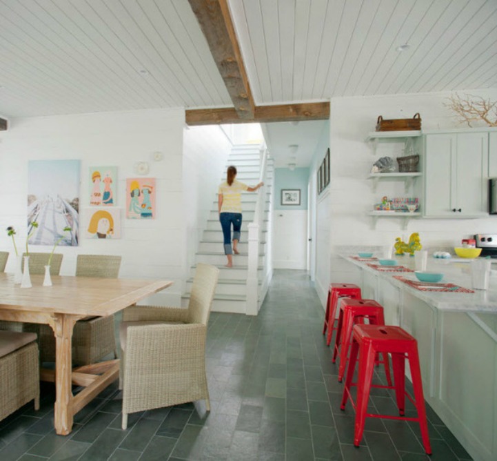 Tybee beach house coastal modern great room Coastal modern eclectic great room