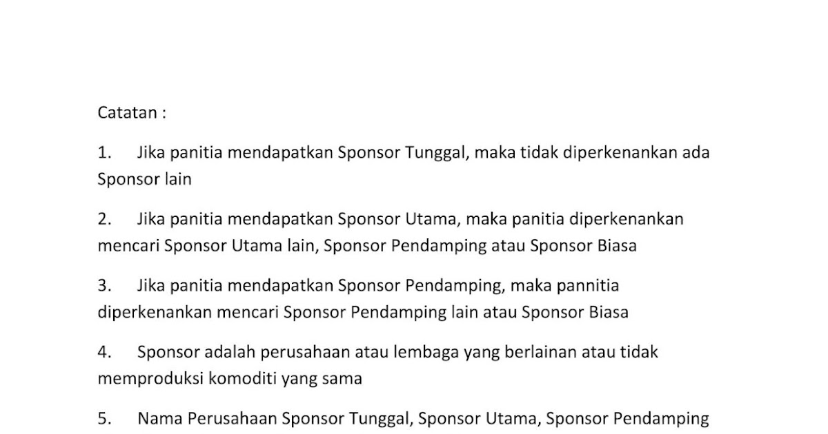 Contoh Proposal Event Bazar : Contoh Proposal Sponsorship Event Pensi