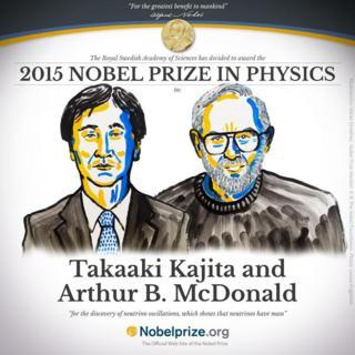 2015 Nobel laureates in physics: Takaaki Kajita and Arthur McDonald