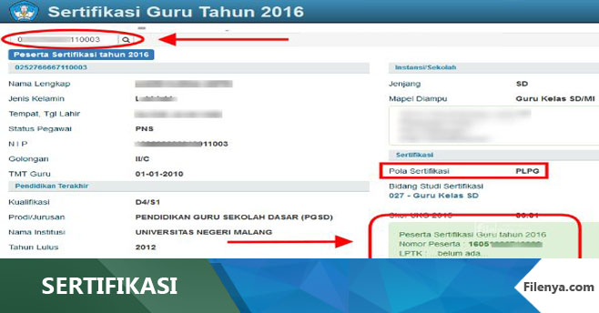 CARA CEK,LIHAT NOMOR PESERTA SERTIFIKASI GURU 2016 FileNya
