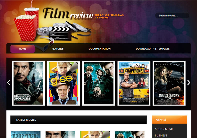 movie review blogger template