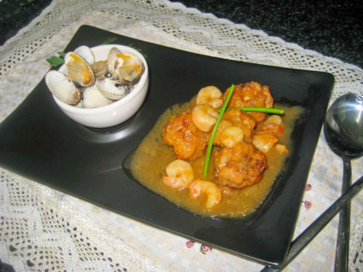 LAS RECETAS DE MAMA ROSA Albondigas de chocos en crema de marisco con