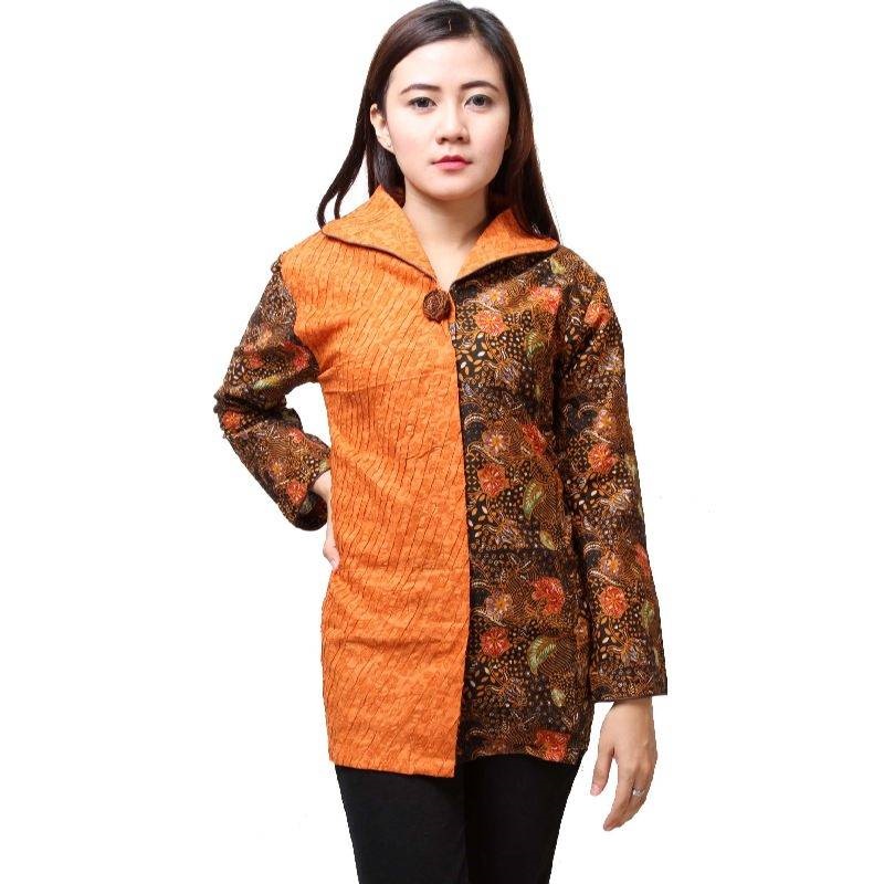 10 Baju  Batik  Wanita Kantor Lengan  Panjang  Elegan 1000 