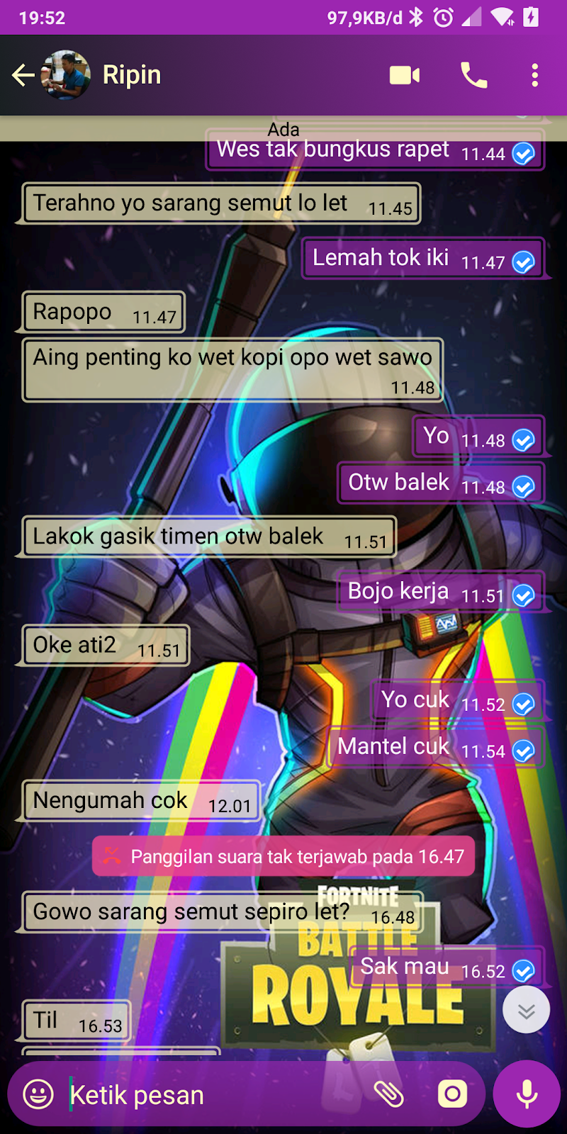 Tema Game Pubg Fortnite Free Fire Untuk Yowhatsapp