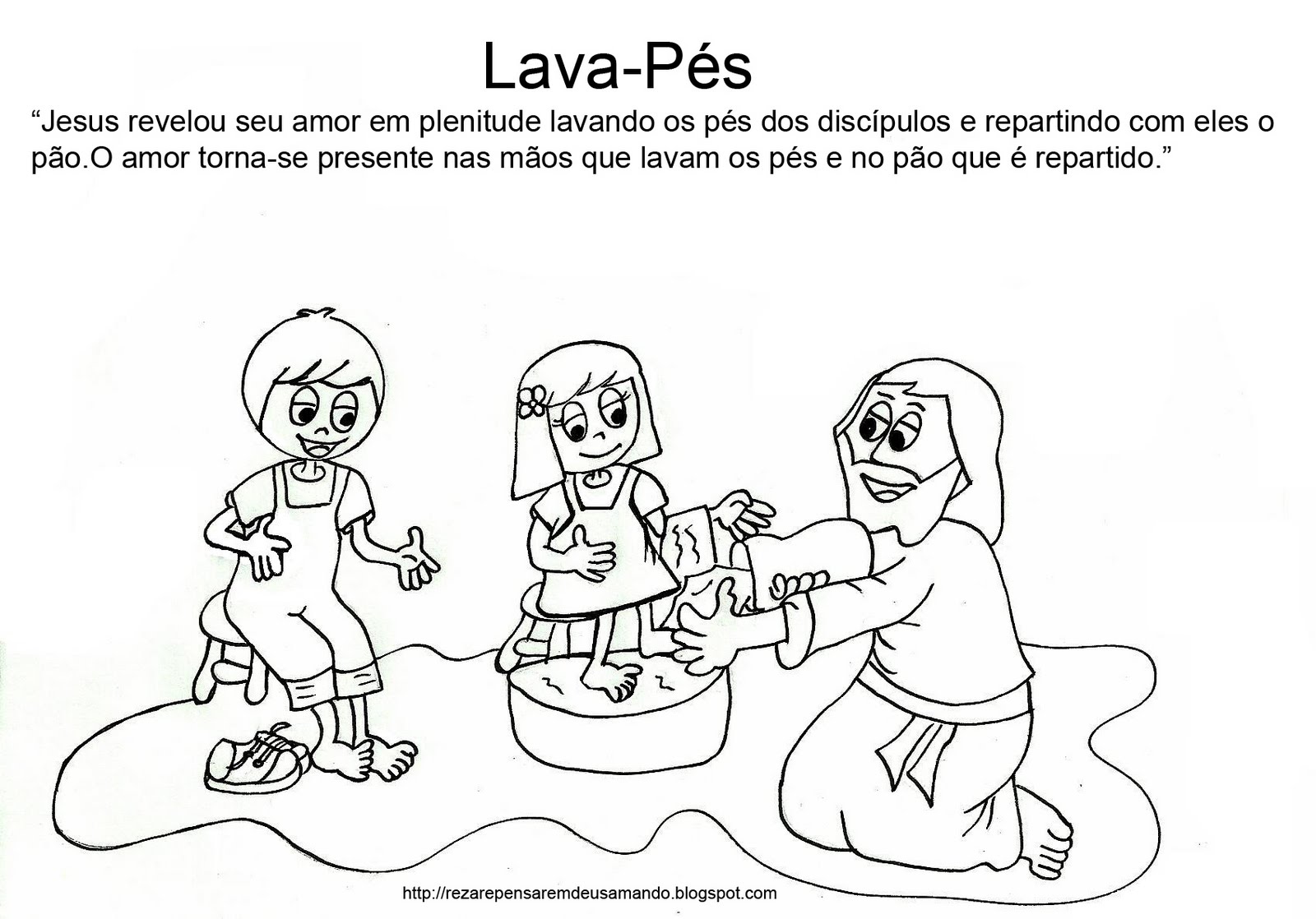Pãozinho do Céu Vamos colorir LAVA PÉS E A INSTITUIÇÃO DA EUCARISTIA
