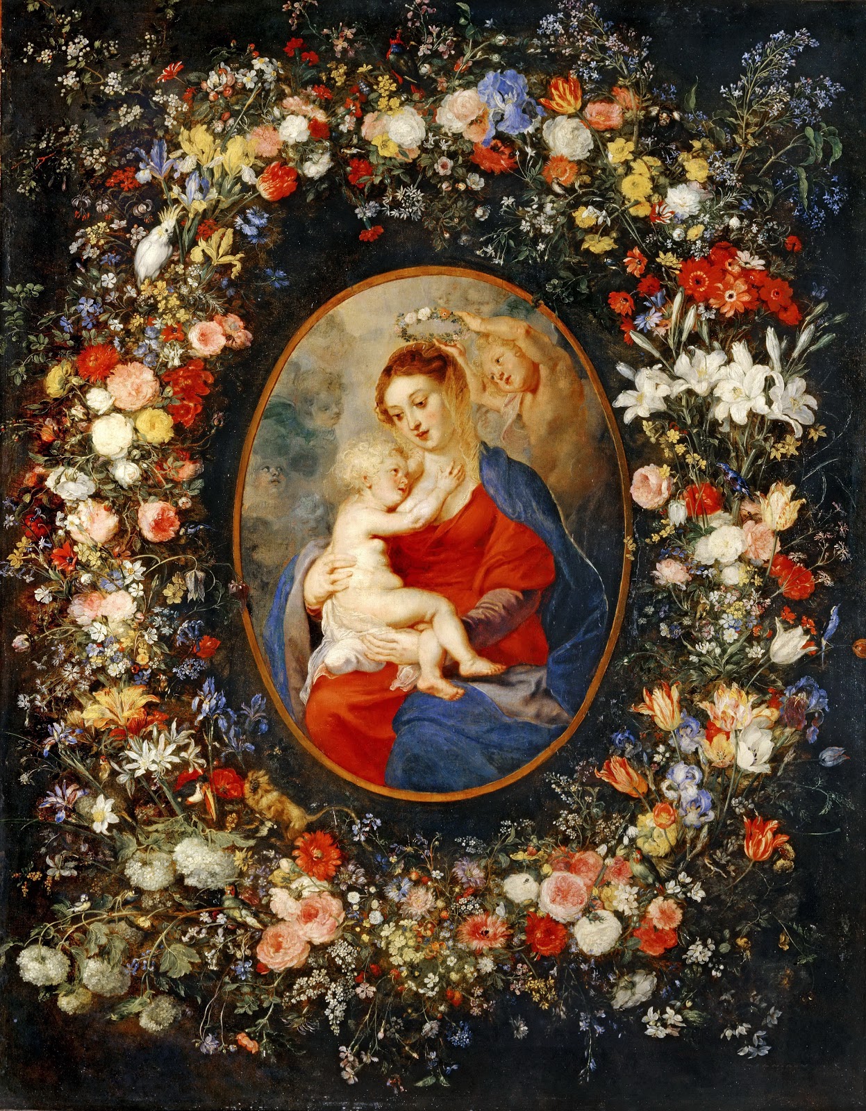 Ван дейк мадонна. Питер Пауль Рубенс Мадонна с младенцем. Рубенс Мадонна в цветочном венке.