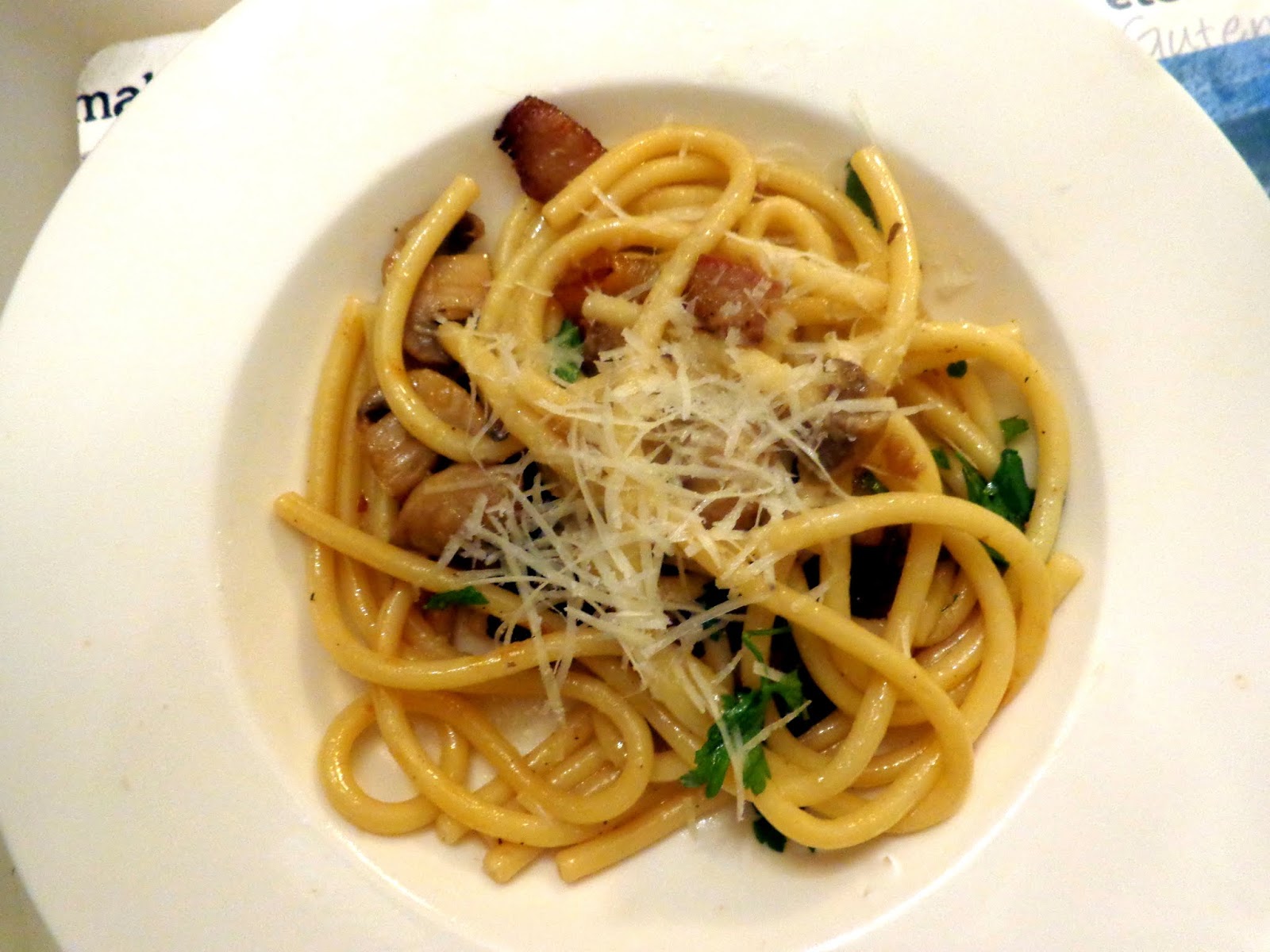 Wat ik gegeten heb Pasta met Champignons en Pancetta