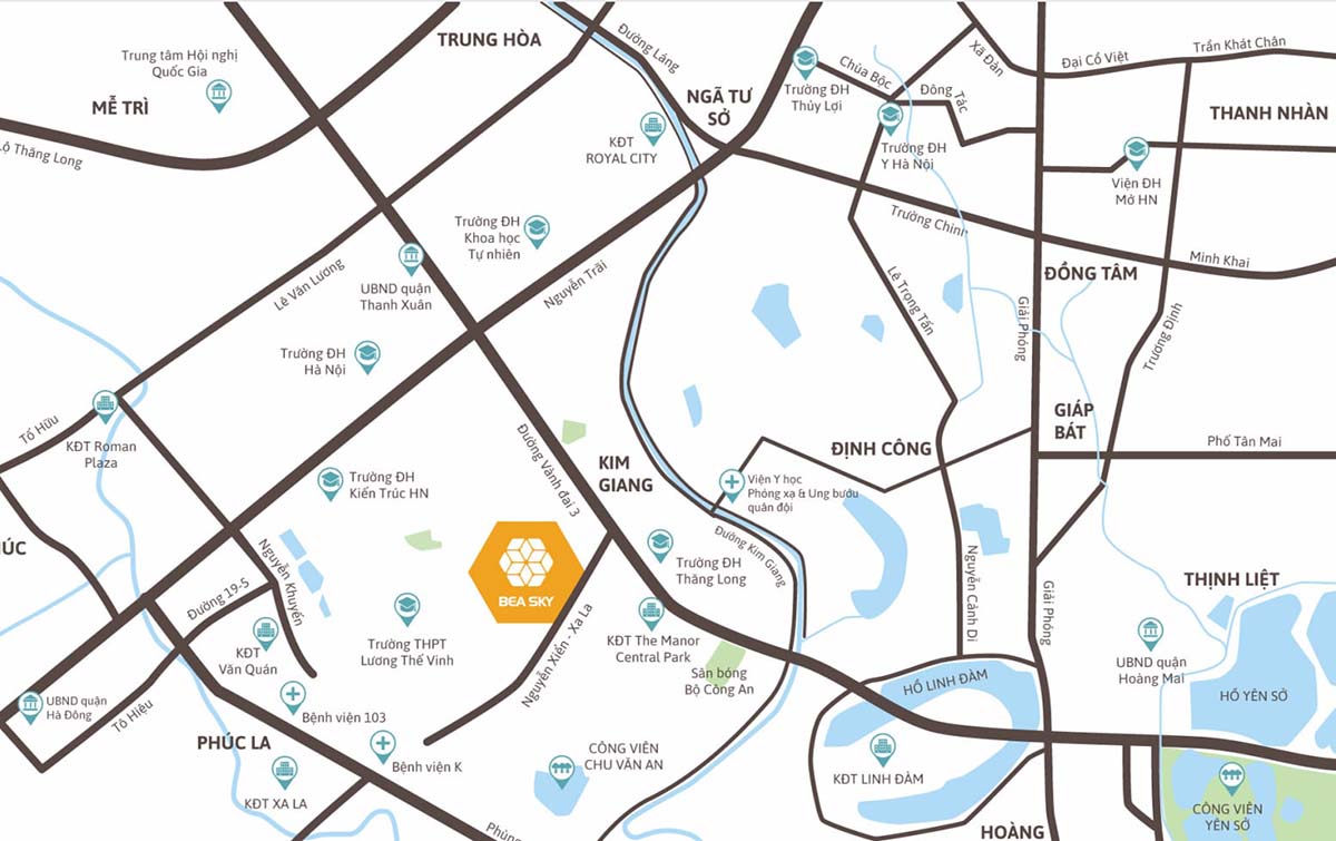 Vị trí Chung cư Bea Sky Nguyễn Xiển Vị trí Chung cư Bea Sky Nguyễn Xiển
