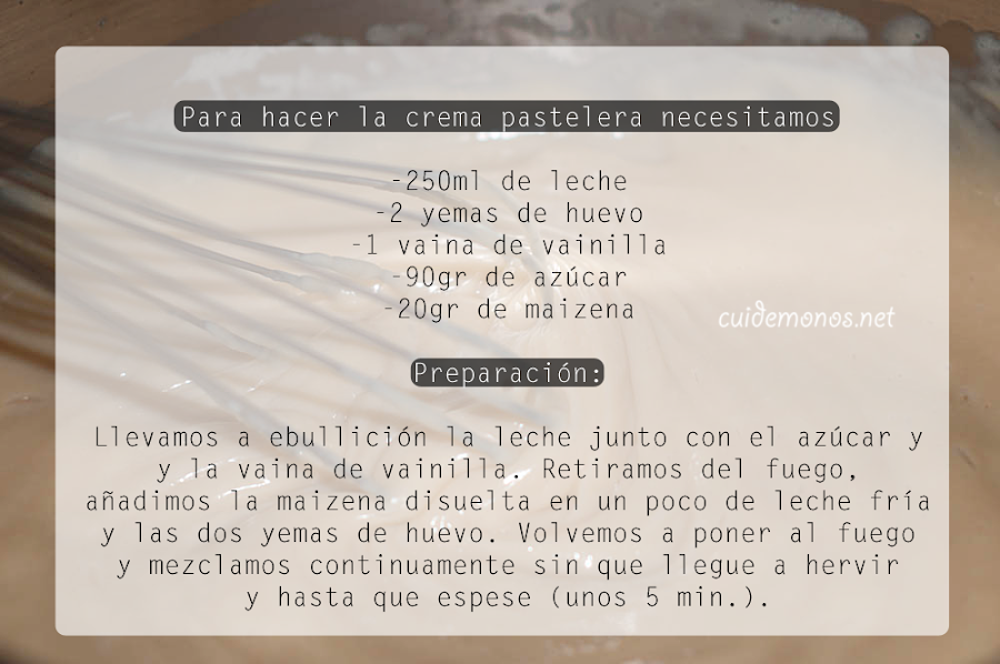 Receta crema pastelera