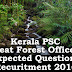 Kerala PSC - Expected Questions for Beat Forest Officer 2016 - 20
