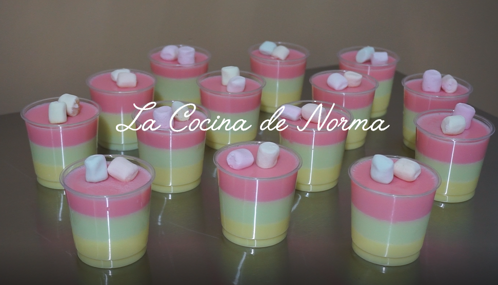 GELATINA DE MALVAVISCOS EN VASITOS ¡¡PARA MESA DE POSTRES!! La Cocina