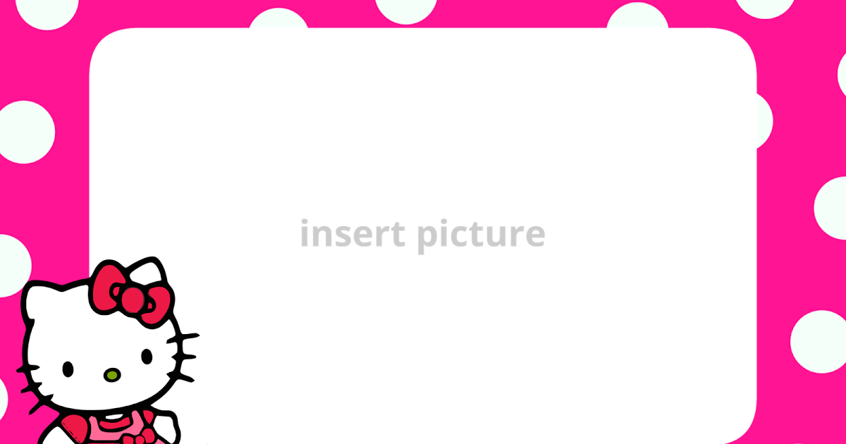 Hello Kitty Pink Dots Frame PNG Printable PNG Frames Cartoon