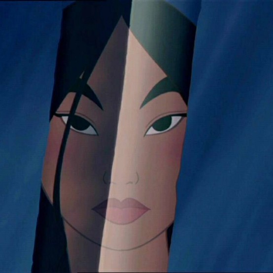 Mulan in partial shadow Mulan 1998 animatedfilmreviews.filminspector.com