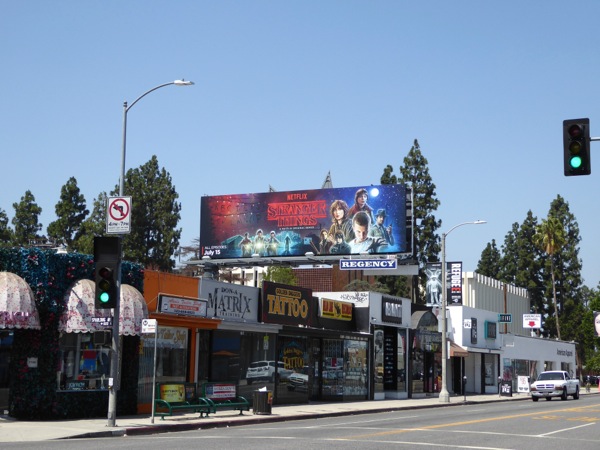 Stranger Things TV billboard Melrose Avenue Stranger Things TV billboard