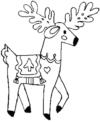 Christmas Reindeer Coloring Pages 