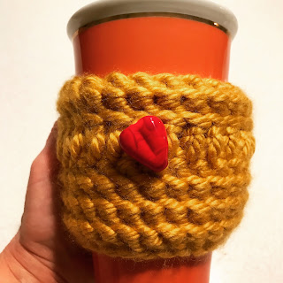 cup cozy with homemade bead
