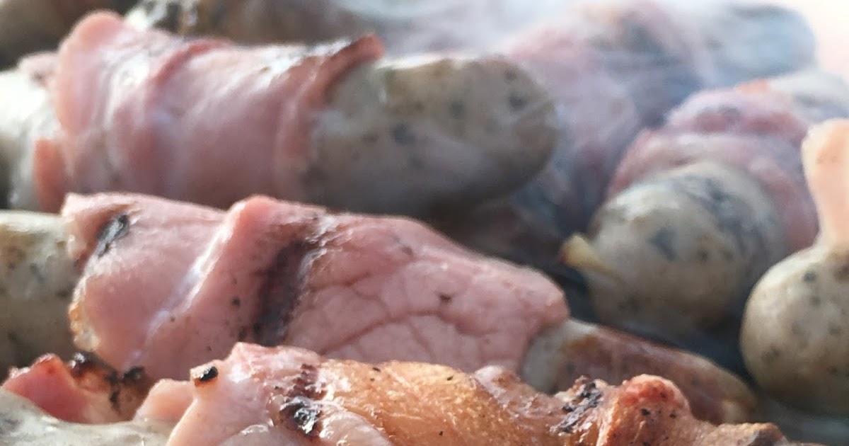 BBQ Pigs in Blankets German bratwurst wrapped with "raised without