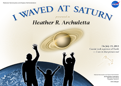 Wave At Saturn Certificate