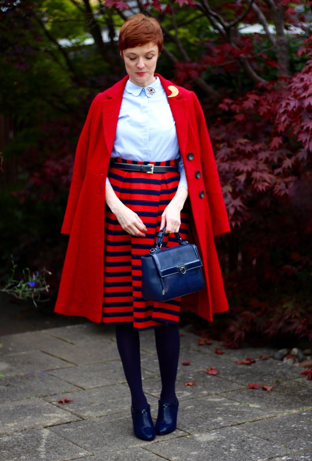 Autumn Capsule Style | Bold Work Look | Navy, Blue & Red.