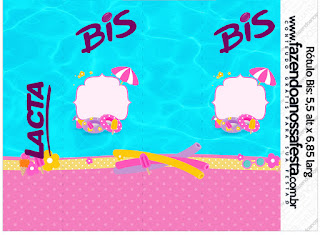 Fiesta en la Piscina para Niña Rubia: Etiquetas para Candy Bar para Imprimir Gratis. Etiquetas de Fiesta en la Piscina para Niña Rubia para imprimir gratis.