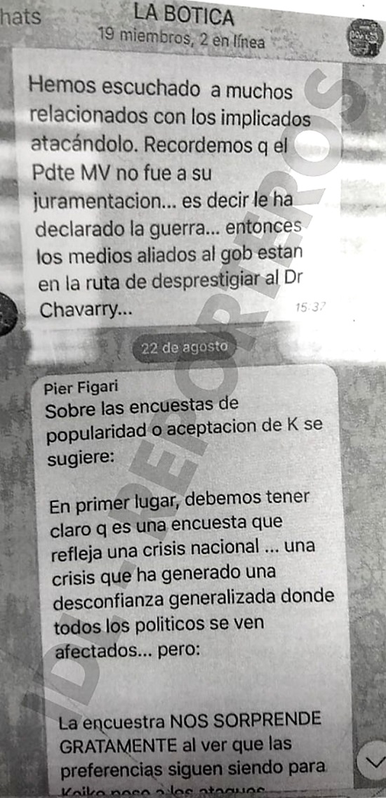 Chat La Botica - Baja popularidad de Keiko Chat La Botica - Fuerza Popular baja popularidad de Keiko