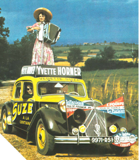 Yvette Horner sur le Tour de France Yvette Horner sur la Traction C15