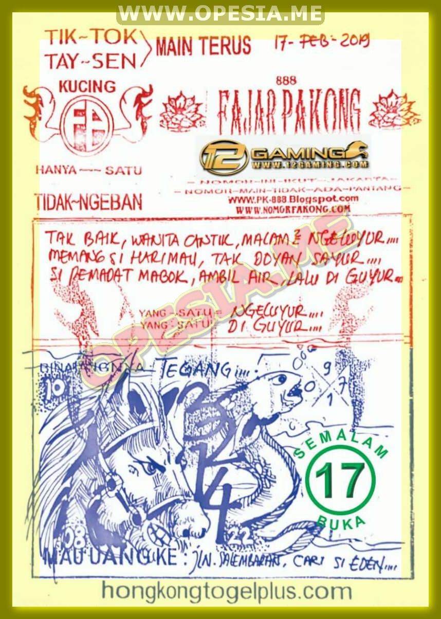 Angka Keluar Hongkong Hari Ini 17 Februari 2019 Livesia