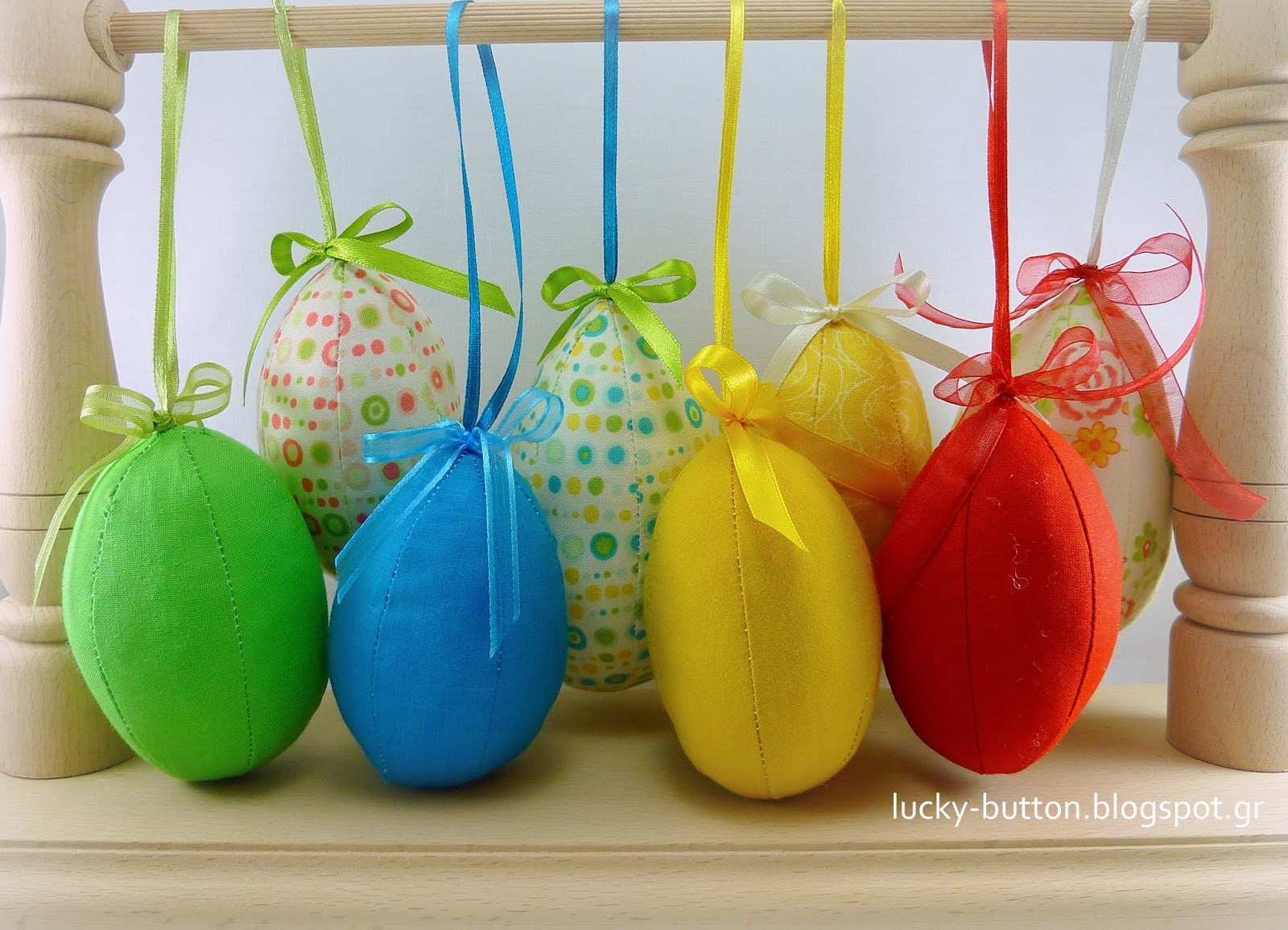 «Easter lavender eggs» Διακοσμητικά κρεμαστά υφασμάτινα πασχαλινά αυγά με άρωμα λεβάντας