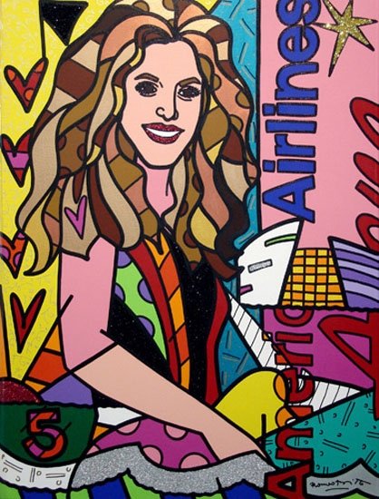 Shakira - Romero Britto - Pessoas Famosas Obras de Romero Britto - Pessoas Famosas