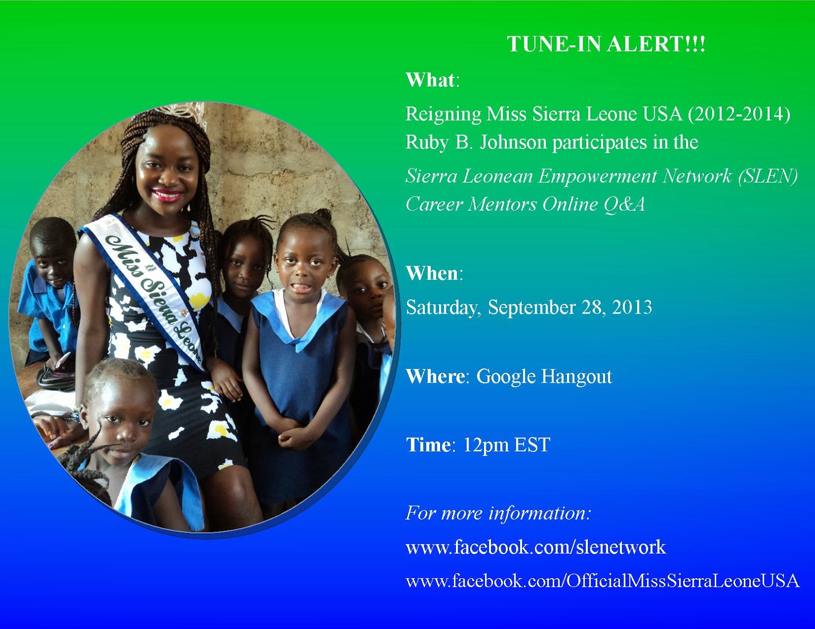 Miss Sierra Leone Usa 2017 Ruby B Johnson Fun Fact Mr Kha Benneh Bangura Was One Of The Judges At 2017 Miss Sierra Leone Usa Leadership And Scholarship Pageant