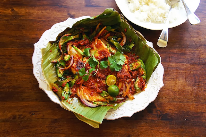 Pan Grilled Rockfish Fillet In Banana Leaf Pan Grilled Rockfish Fillet In Banana Leaf