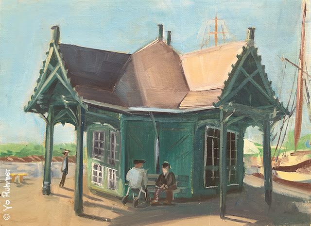 Pleinairmalerei, Ölbild, Hamburg, Döns, Övergönne pleinairpainting