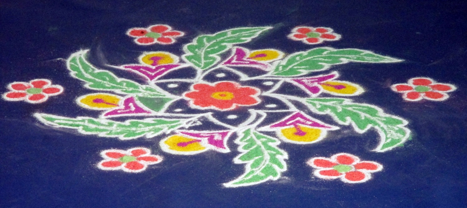 Rangoli kolam with dots