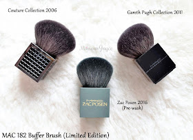 MAC 182 Buffer Brush Square Handle Limited Edition Couture Zac Posen Gareth Pugh 2006 2011 2016 Collection